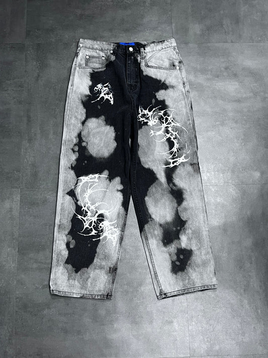 Tie-Dye Painting Denim Pants