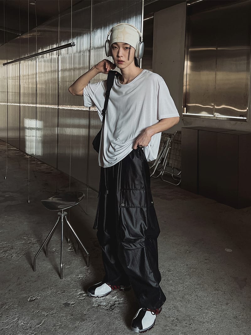 Glossy Big Pocket Cargo Pants