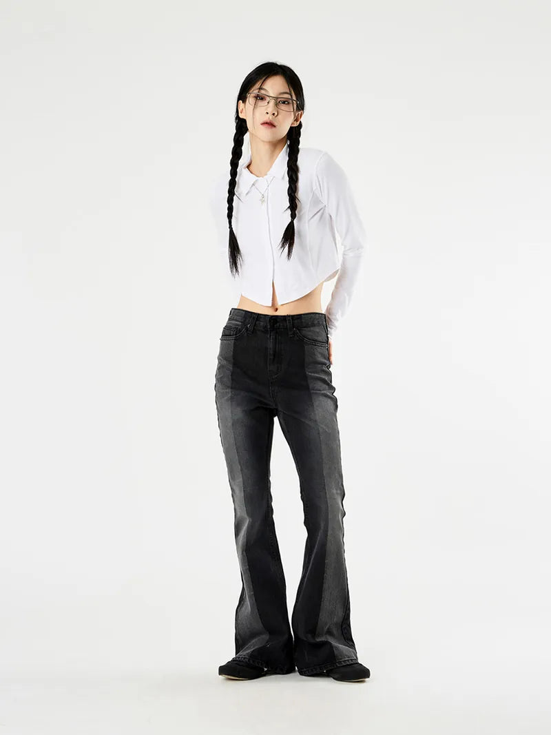 Half-Tone Bootcut Denim Pants