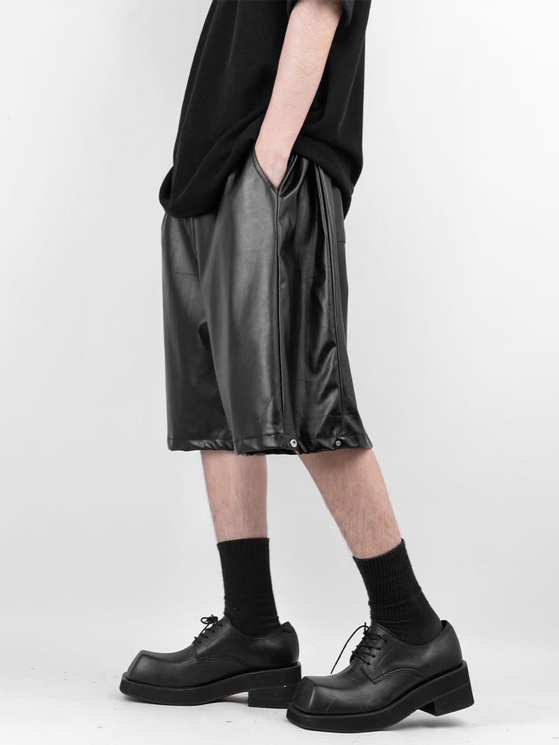 Leather Oversized Shorts