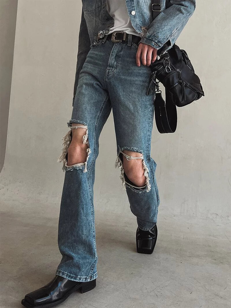 Distressed Knee Washed Jeans