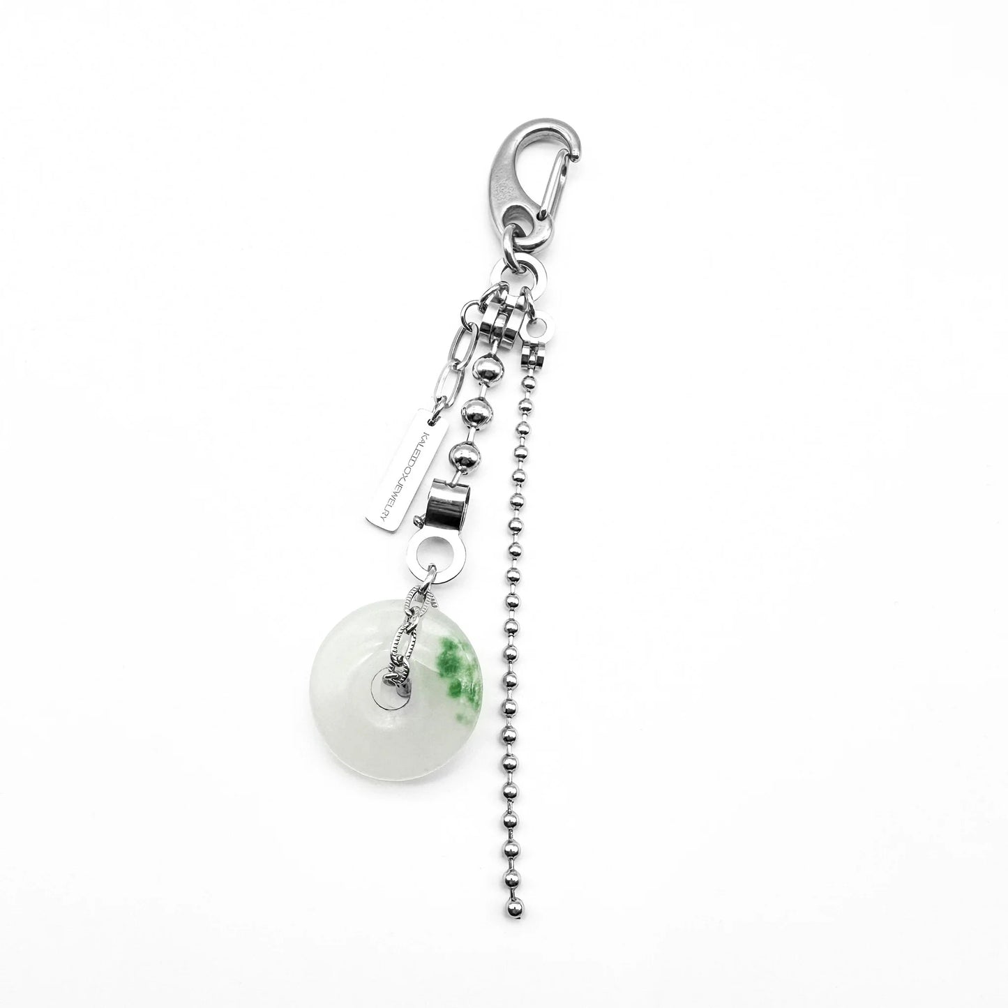 Jade pendant ball chain keychain