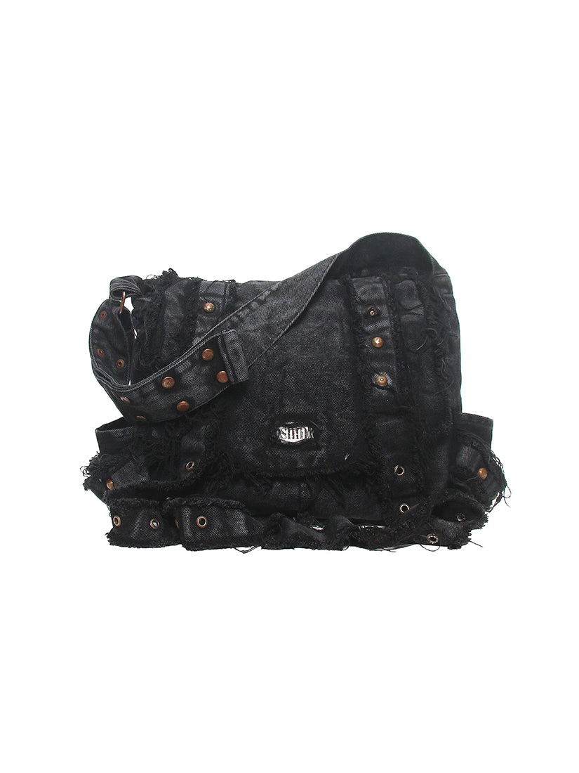 S-WASHED DENIM BAG - ROCK