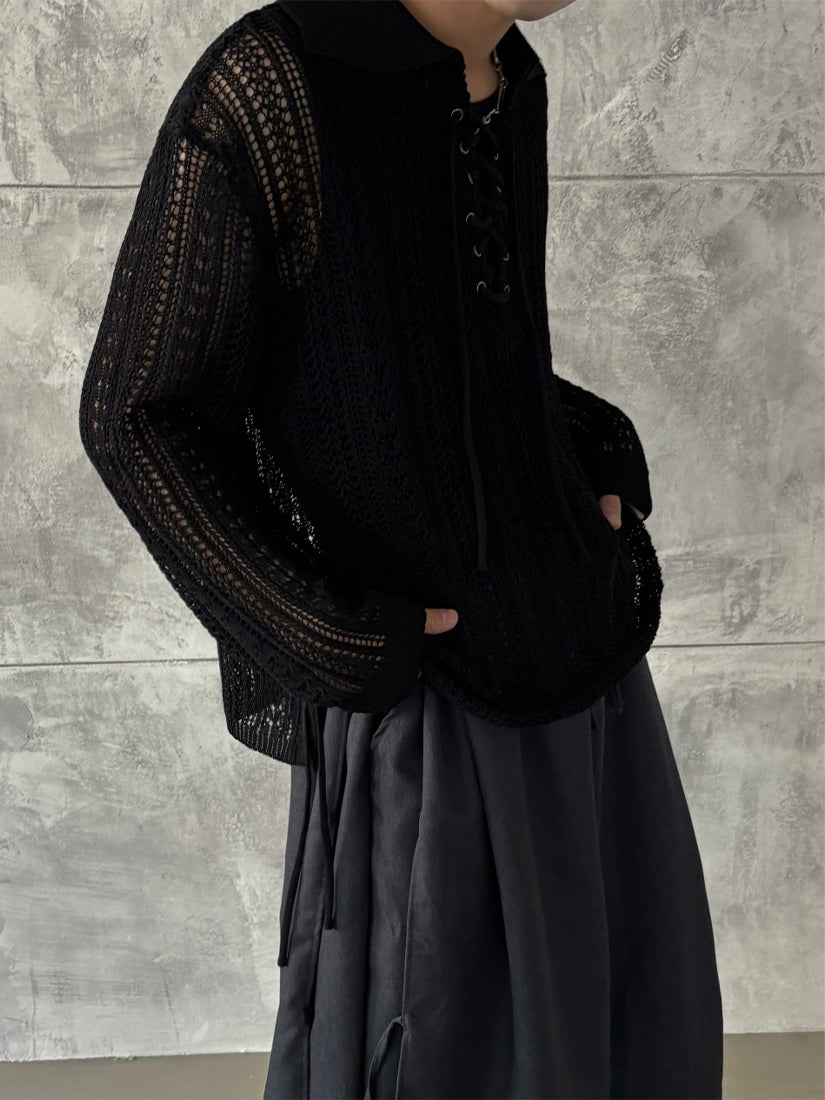 Eyelet RopeSee-through Knit